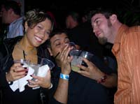 Tampa FL, Hyde Park Cafe - Suzy & DJ Major triple fisted drinking