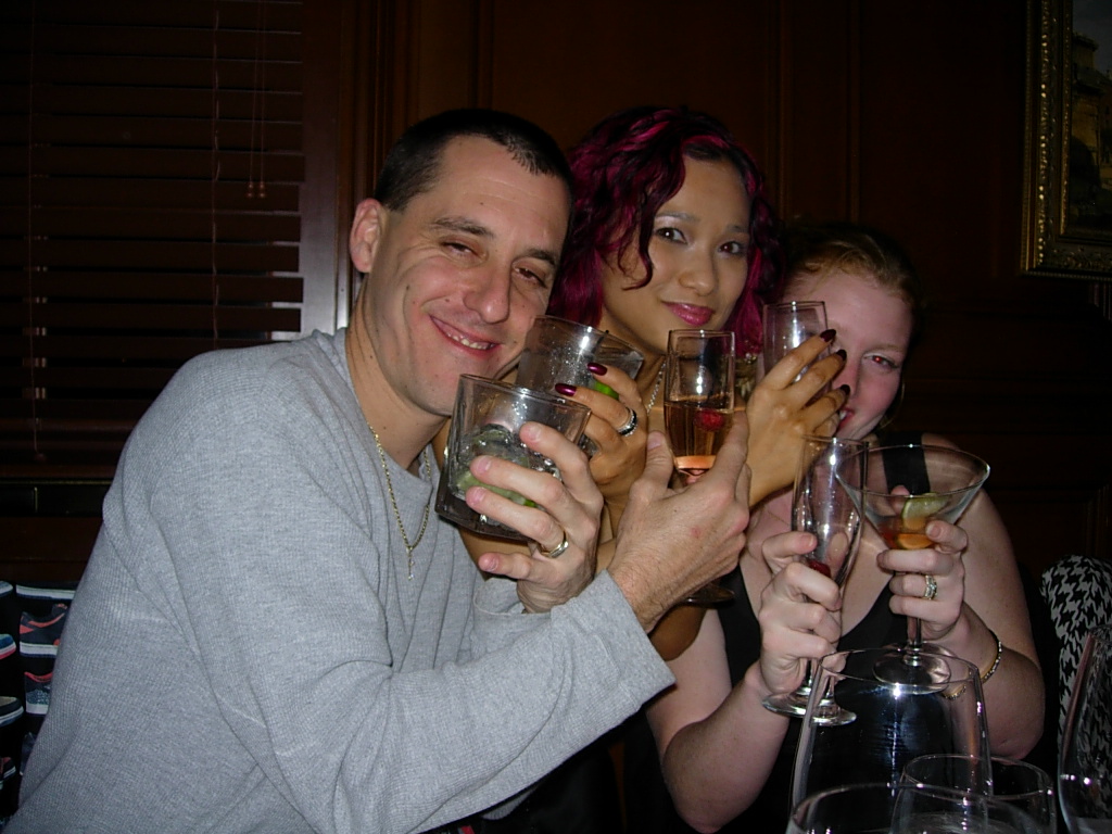 Two fisted drinkers.. John Montesi, Suzy, & Liz