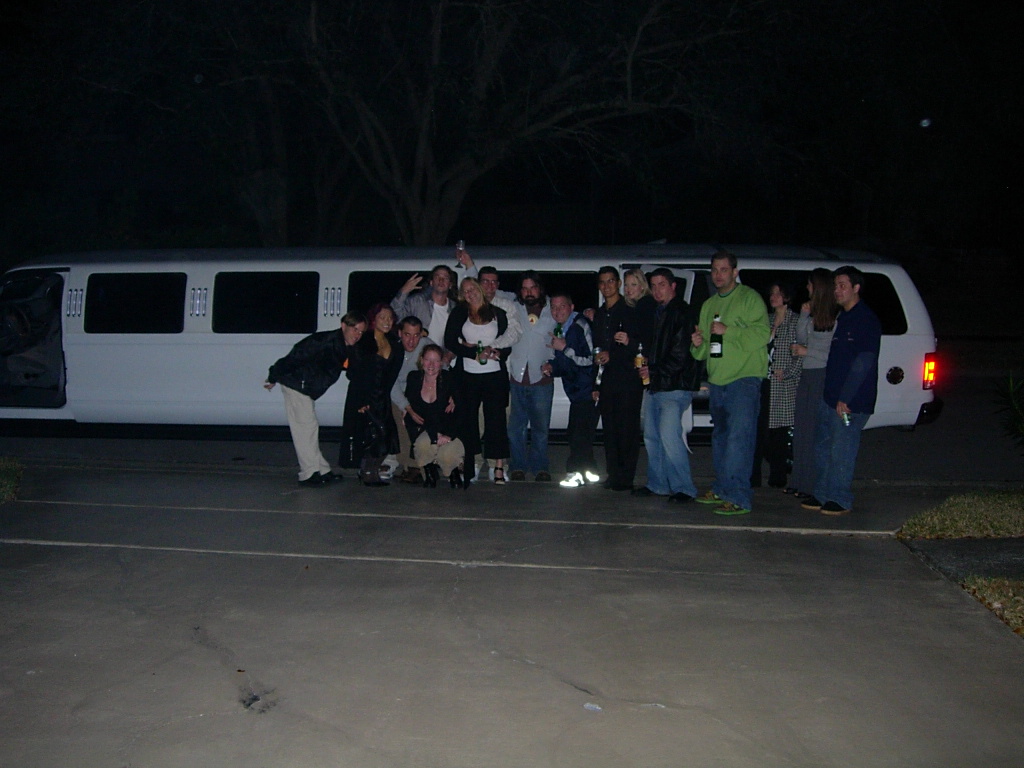 limo with friends